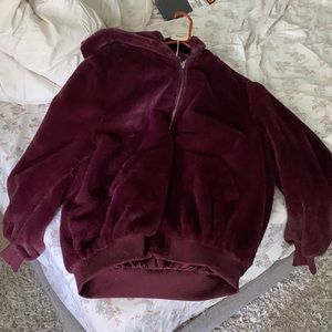 Soft furry reversible jacket